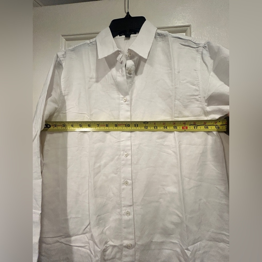 NWT J.Crew Relaxed Fit Shirt Linen Cotton Blend Sheer White Size XXS SEE PICS - Picture 10 of 13